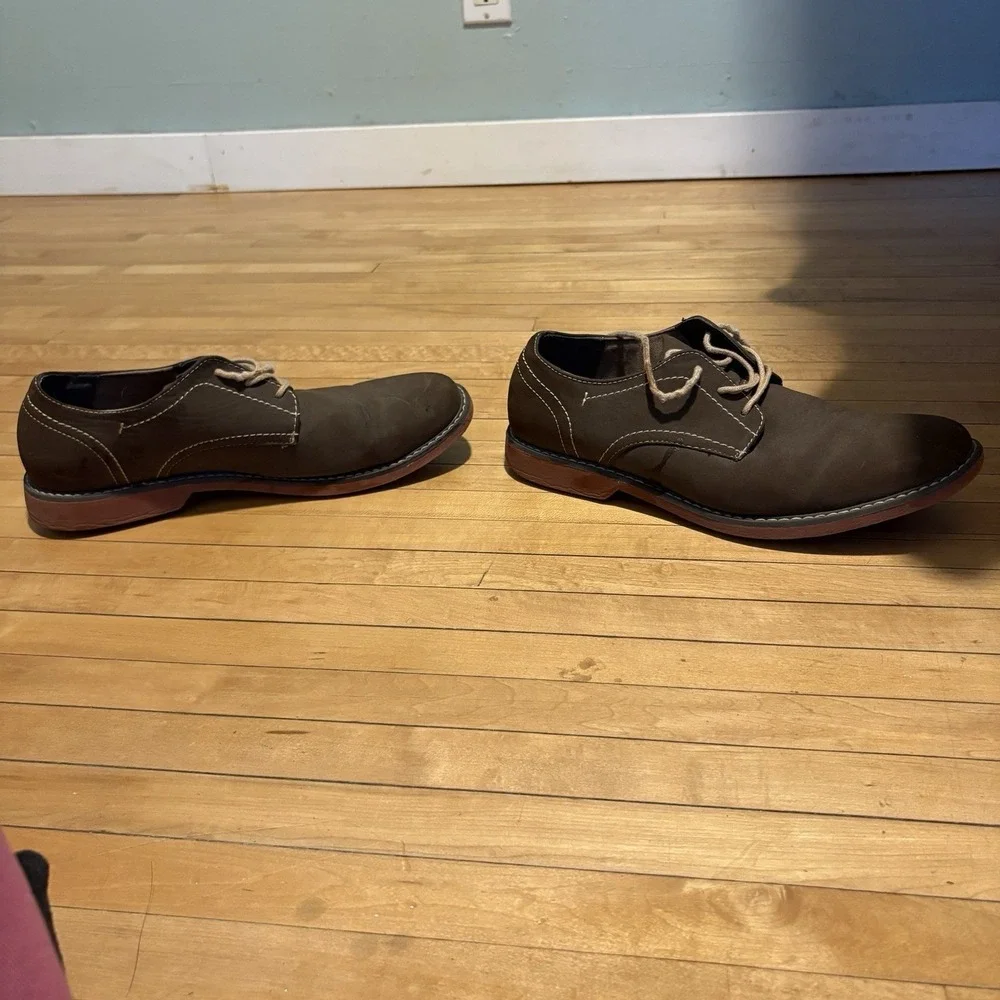 Men's Dexter Comfort Brown Leather Casual Shoes Oxfords Memory Foam Size 9.5